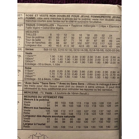 McCalls Sewing pattern3258 dress jacket sz 14 16 18 - Picture 5 of 6